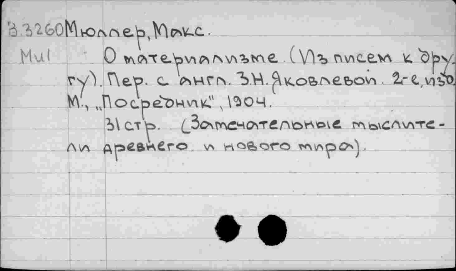 ﻿Мм* 0	С\Лъ п\лс.елл c)^s
гуУ Пе.'р. с лнго. 'S.H.&K.o&^ebovi. 2ге,\лу W, „Посраочучк? J904.
Ъ\с.ту>. (_3o\rÆ4O>Tfirtto4e>À< гль\сл\л-ге-Лкл р,р€Ви£го \л НОВОГО	.